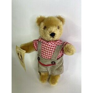 VTG Hermann Original Teddy Bear Mohair Wool Germany Boy Bavarian Lederhosen